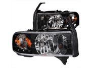 ANZO 111205 Crystal Headlights Black With L.e.d