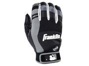 Franklin Sports 21353F2 X Vent Pro Adult Medium Batting Gloves Black Gray