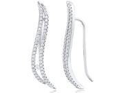 Doma Jewellery SSEZ845 Sterling Silver Cuff Earrings With CZ 3.1 g.