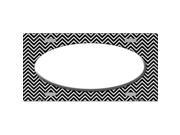 Smart Blonde LP 2804 Black White Chevron With Center Oval Metal Novelty License Plate