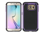 DreamWireless TCASAMS6EG GRPY BKPP Samsung Galaxy S6 Edge Grippy Hybrid Case Black TPU Plus Purple PC
