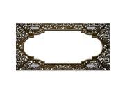 Smart Blonde LP 7326 Brown White Damask Scallop Print Oil Rubbed Metal Novelty License Plate