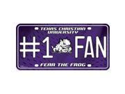 Rico LP 5519 Texas Christian Fan Deluxe Metal Novelty License Plate