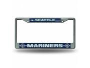 Rico Industries RIC FCGL4901 Seattle Mariners MLB Bling Glitter Chrome License Plate Frame