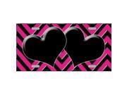 Smart Blonde LP 5047 Pink Black Chevron With Hearts Metal Novelty License Plate