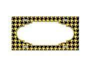 Smart Blonde LP 4592 Yellow Black Houndstooth With Scallop Center Metal Novelty License Plate