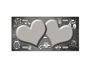 Smart Blonde LP 7759 Gray White Owl Hearts Oil Rubbed Metal Novelty License Plate