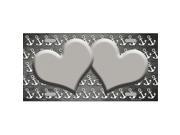 Smart Blonde LP 7264 Gray White Anchor Hearts Print Oil Rubbed Metal Novelty License Plate