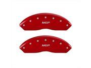 MGP Caliper Covers 10022SFRDRD Oval Logo Ford Red Caliper Covers Engraved Front Rear Set of 4