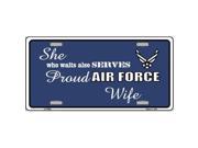 Smart Blonde LP 5355 She Who Waits Serves Air Force Novelty Metal License Plate