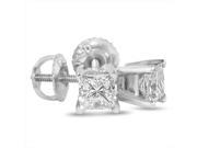 SuperJeweler 1.5 Ct. Fine Quality Princess Diamond Stud Earrings Platinum