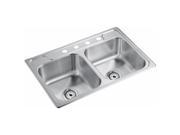 Sterling Sinks 14708 4 NA 33 in. X 22 in. X 8 in. Stainless Steel Double Bowl Sink
