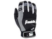 Franklin Sports 21303F2 X Vent Pro Youth Medium Batting Gloves Black Gray