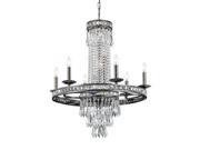 Mercer Collection 5266 EB CL MWP Clear Hand Polished Crystal Wrought Iron Chandelier
