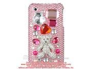 DreamWireless IP F3DIP2HPSLBEAR iPhone 3G 3Gs 3D Full Diamond Case Hot Pink Silver Bear Easter