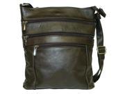 Leather In Chicago kp029 BRN Cowhide Leather Shoulder Messenger Bag Brown