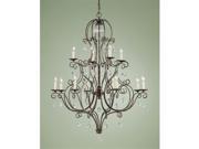 Feiss F1938 8 4MBZ Chateau Collection Mocha Bronze 12 Light two tier Chandelier