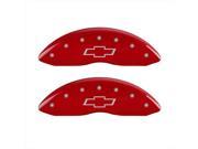 MGP Caliper Covers 14234SBOWRD Bowtie Red Caliper Covers Engraved Front Rear Set of 4