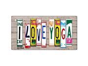 Smart Blonde KC 7945 I Love Yoga Wood License Plate Art Novelty Key Chain
