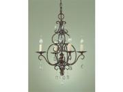 Feiss F1904 4MBZ Chateau Collection Mocha Bronze 4 Light Chandelier