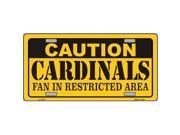 Smart Blonde LP 2518 Caution Cardinals Metal Novelty License Plate