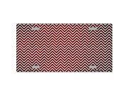Smart Blonde LP 7145 Red White Small Chevron Print Oil Rubbed Metal Novelty License Plate