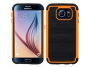 DreamWireless TCASAMS6 GRPY BKOR Samsung Galaxy S6 Grippy Hybrid Case Black TPU Plus Orange PC