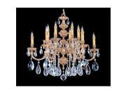 Oxford Collection 2512 OB CL MWP Ornate Cast Brass Chandelier Accented with Majestic Wood Polished Crystal