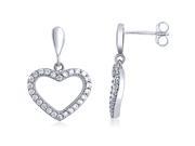 Doma Jewellery SSEHZ073 Sterling Silver Heart Earring With CZ 2.3 g.