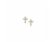 Fine Jewelry Vault UBNER40243Y14CZ April Birthstone Cubic Zirconia Cross Earrings in 14K Yellow Gold