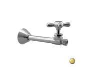 Westbrass D1114X 01 Straight Stop with Copper Sweat and Cross Handle PVD Polished Brass