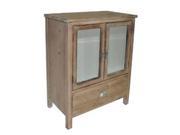 Cheungs FP 3893 Natural Brown Wood cabinet with Double Bevelled Mirror Doors and 1 Drawer