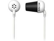 KOSS White PLUGW Earbud Noise Isolating KOSS White PLUGW Earbud Noise Isolating