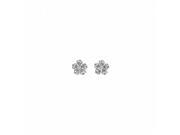 Fine Jewelry Vault UBNER40002W14CZ April Birthstone Cubic ZIrconia Floral Earrings in 14K White Gold 0.25 CT TGW