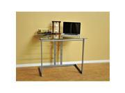 Design To Fit D2F 103 Clear Glass Computer Desk with Metal Frame