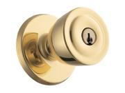 Weiser Lock GAC531 B3 K3KW MS 6LR1 Bright Brass Beverly Entry Door Knob