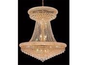 Elegant Lighting 1802G36SG RC 36 D x 45 in. Primo Collection Large Hanging Fixture Royal Cut Gold