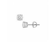 Fine Jewelry Vault UBER14WH4RD175CZ 14K White Gold Round Cubic Zirconia Stud Earrings 1.75 CT. TW.