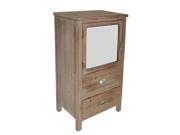 Cheungs FP 3891 Natural Brown Wood Cabinet with2 Drawers with Mixed knobs and Bevelled Mirrored Door