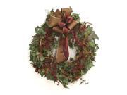 Distinctive Designs XA 174 Wreath 30 in. Frosted Ivy Wreath with Mixed Berry Branches and Sprays and Ribbon