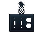 Village Wrought Iron ESSO 44 Double Switch Single Outlet Cover Pineapple