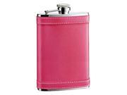 Visol VF2054 Alexis 8oz Hot Pink Leather Stainless Steel Hip Flask