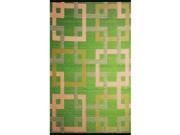 b.b.begonia Squares Reversible Design Green and Beige Outdoor Area Rug 5 ft. x 8 ft.