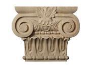Ekena Millwork CAP07X02X05BRAL 7 in. W x 3.87 in. BW x 2 in. D x 5.62 in. H Small Bradford Roman Ionic Capital Fits Pilasters up to 3.87 in. W x 1 in. D Alder