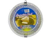 Durable Foil 3 Count 8in. Aluminum Deep Pie Pans D21030 Pack of 12