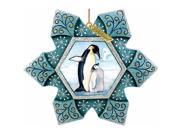 G.Debrekht 6102173 General Holiday Penguin Snowflake Ornament 4.5 in.