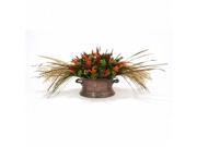 Distinctive Designs International 9855 Grass Dried Natural Components in Newport Oval Vintage Copper Container