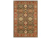 Safavieh HG734B 9 8 ft. 3 in. x 11 ft. Large Rectangle Traditional Heritage Chocolate And Tangerine Hand Tufted Rug