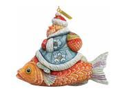 G.Debrekht 63126 General Holiday Santa On Fish Ornament 4 in.