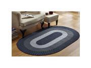 Better Trends BRCB96132DBL Country Stripe Braided Rug Blue 96 x 132 in.